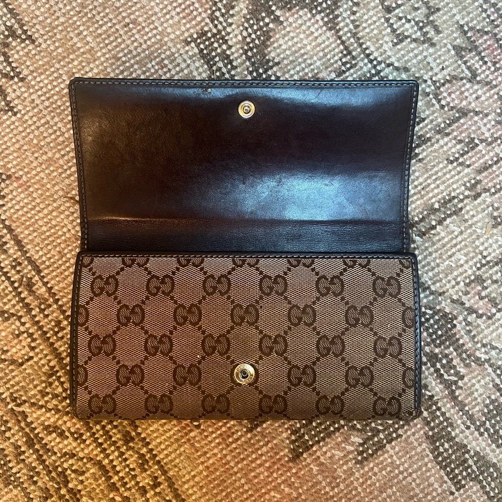 Vintage GG Canvas Continental Wallet !!! Authentic Gucci wallet !!! - Picture 8 of 13